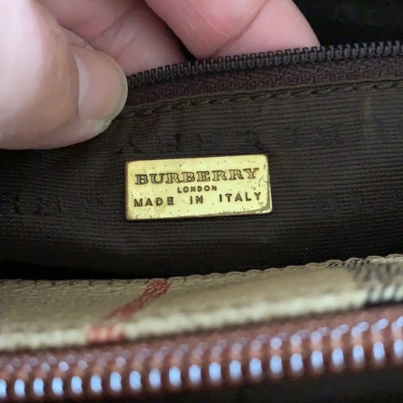 Authentic Burberry Haymarket Coated Canvas Handbag - Picture 10 of 11